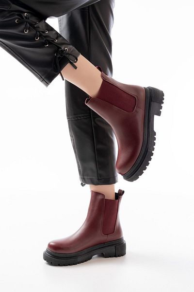 İNFON INFON 812-2137 Claret Red Elastic Daily Γυναικείες Μπότες