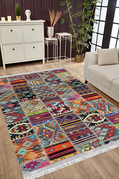 MUBO Pamuk Dokuma Taban Yıkanabilir Kaymaz Tabanlı Antibakteriyel Dijital Bas...