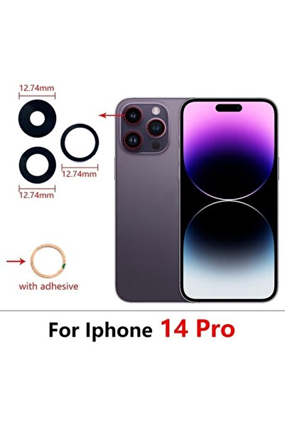 Asia Iphone 14 Pro 3lü Arka Kamera Camı Lens Yapışkanlı