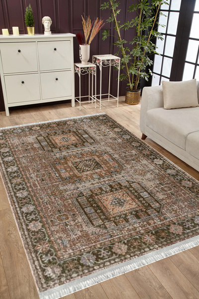 MUBO Kaymaz Tabanlı Yıkanabilir Antibakteriyel Dijital Baskı Otantik Salon Ha...