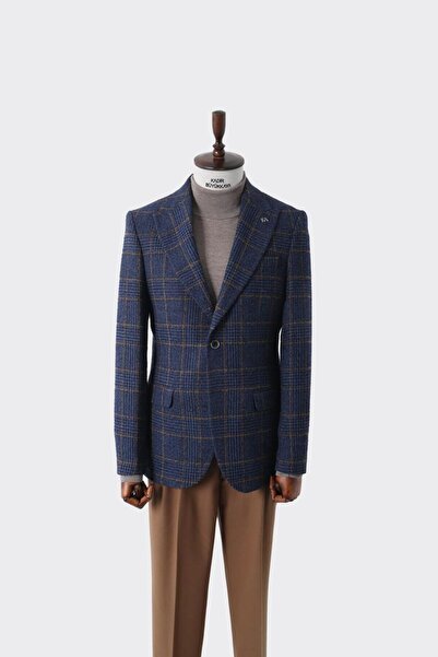 Kadir Büyükkaya Modern Slim Fit Dar Kesim Yün Erkek Ceket-kav5063w