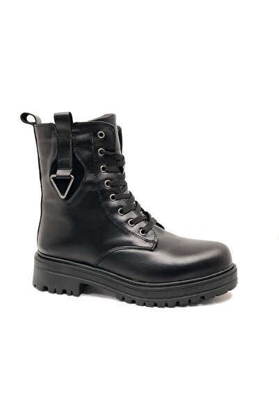 KOCAMANLAR Ayakdaş 2227 - Черевики з натуральної шкіри чорні жіночі, з пряжко...