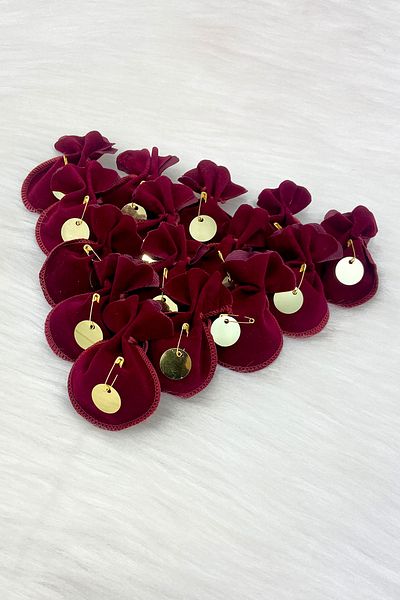 ZEYMERADE 20 Pieces of Henna Burgundy Pouch - Wedding, Engagement, Wedding, Henna, Circumcision, Birth, Mawlid, Promise Gift