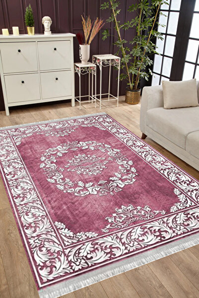 MUBO Kaymaz Tabanlı Yıkanabilir Antibakteriyel Dijital Baskı Klasik Salon Hal...