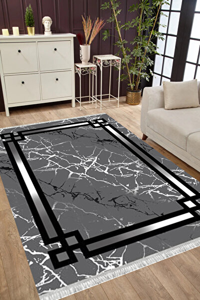 MUBO Kaymaz Tabanlı Yıkanabilir Antibakteriyel Dijital Baskı Stone Salon Halı...