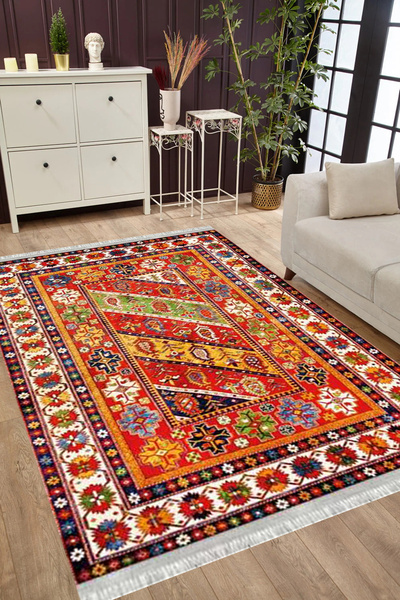 MUBO Kaymaz Tabanlı Yıkanabilir Antibakteriyel Dijital Baskı Otantik Salon Ha...