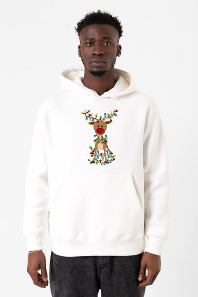 Tshirthane Αξιολάτρευτο χριστουγεννιάτικο ανδρικό φούτερ με κουκούλα 3 κορδονιών