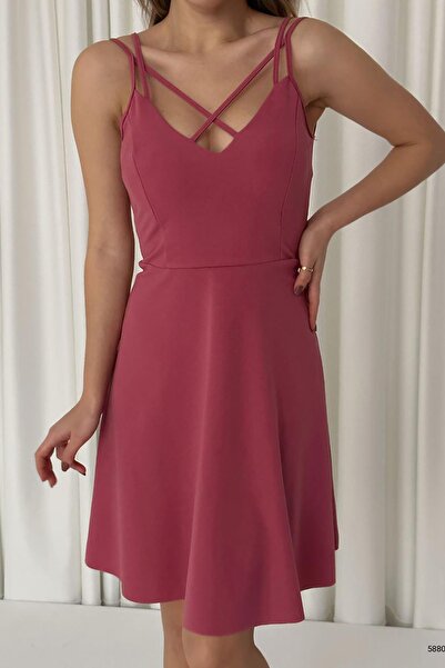 Deafox Importált krepp szövet ruha púderes keresztpánttal