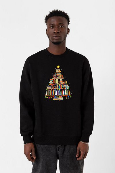 Tshirthane Φούτερ Book Lovers Christmas Black Ανδρικό 2ip