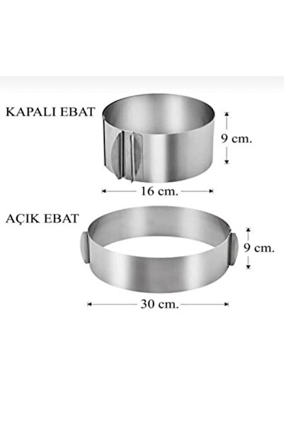 EKİN PASTRY Yuvarlak Ayarlanabilir Pasta Kek Pandispanya Kalıbı Ayarlı Çember