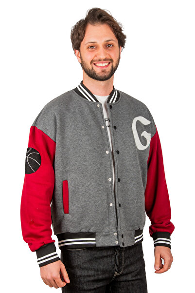 Butik Rizz up Oversize College Jacket Coat with Three Thread Snaps 4764