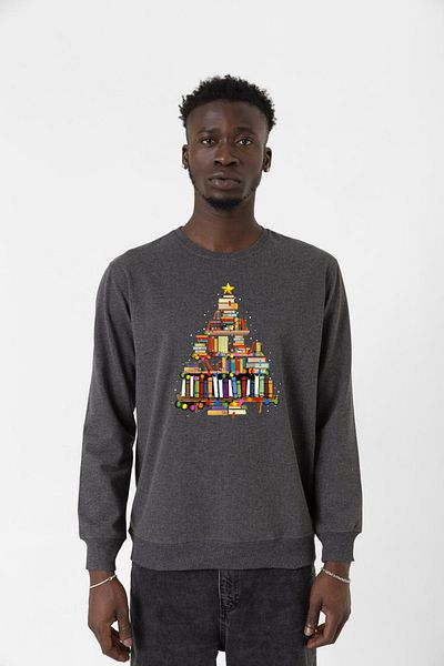 Tshirthane Φούτερ Book Lovers Christmas Smoked Ανδρικό 2ip