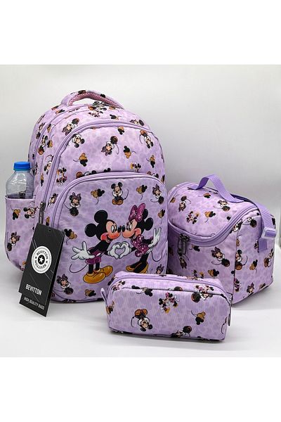 Bevitton Primary School Bag - Set of 3 Character Patterned, Girl's Lilac