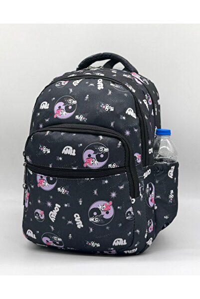 Bevitton Set of 3 Primary School Bags - Character Pattern, Endless Black Set Girl Child