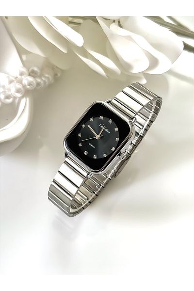 Forsining -Ceshdun-(Silver Color) Women's Black Inner Dial Mesh Cord Wrist Watch