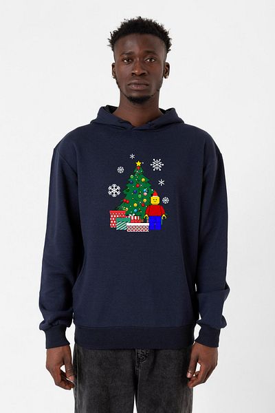 Tshirthane Lego Man Christmas - Ανδρική κουκούλα Navy Blue 3ip