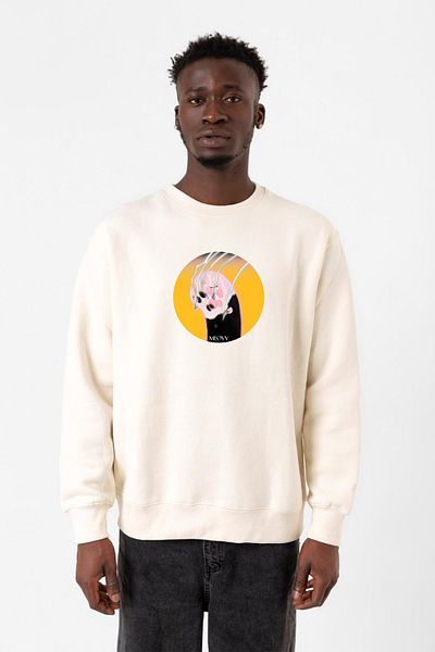 Tshirthane Ανδρικό φούτερ Meovv Meow Ecru 2ip