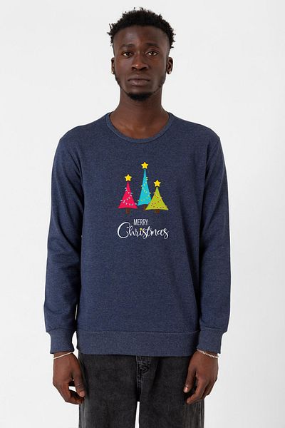 Tshirthane Καλά Χριστούγεννα indigo Ανδρικό φούτερ 2 κορδονιών