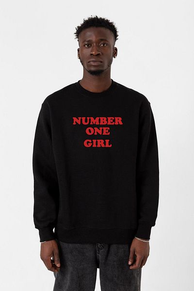 Tshirthane Мъжки суитшърт Rose Number One Girl, черен, 2ip
