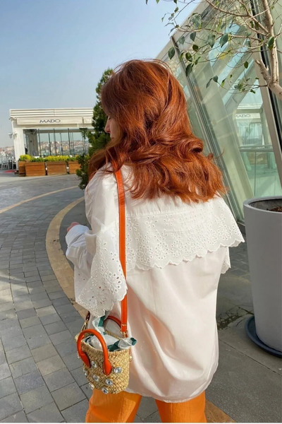 Qaju Голяма риза с детайли на миди