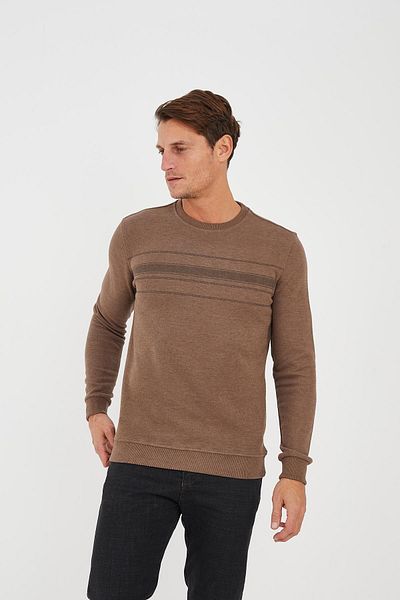 Maccali Men's Thick Winter Solid Long Sleeve Basic Mink Sweatshirt
