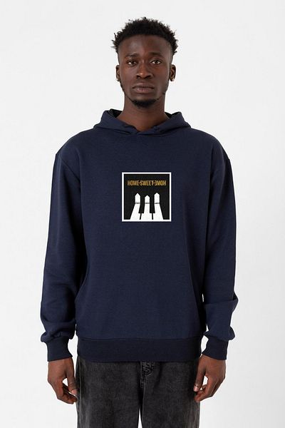 Tshirthane Ανδρικό μπλουζάκι με κουκούλα G-Dragon Home Sweet Home Navy Blue