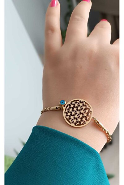 shop سوار نسائي من الفولاذ من الدرجة الأولى من Flower of Life Blackening Ypmaz