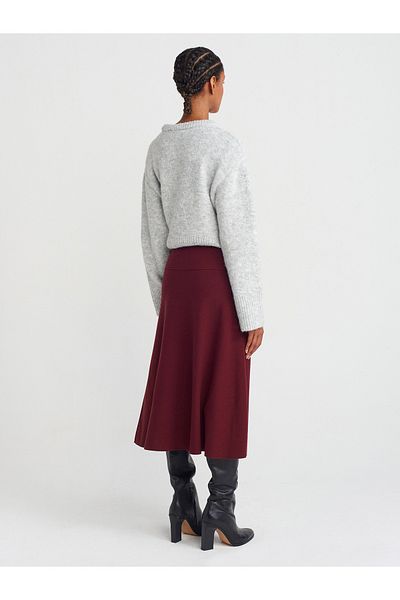 Dilvin 80390 Model Thessaloniki Burgundy Fusta Midi