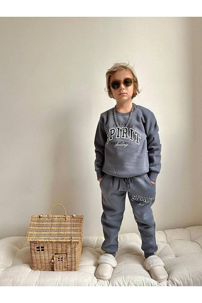 YİGİT BUTİK Printed Boy's Top and Bottom Set