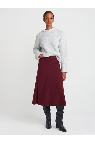 Dilvin 80390 Model Thessaloniki Burgundy Fusta Midi