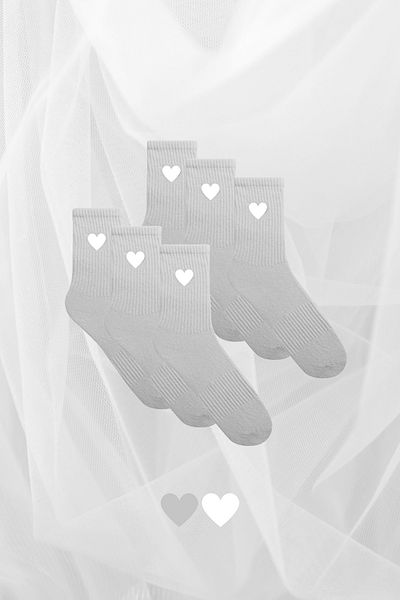 LİGROUND Unisex College Sports Socks - 3-Piece, Pair Seamless and Heart, Gift Comfortable Fit