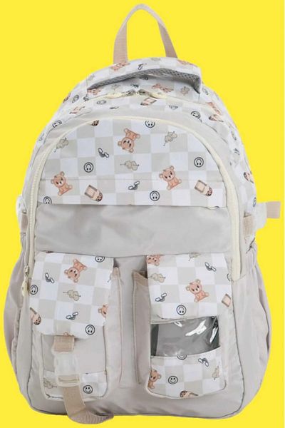 Uniquetrenders Unisex Waterproof Checkered Colorful School Bag Backpack