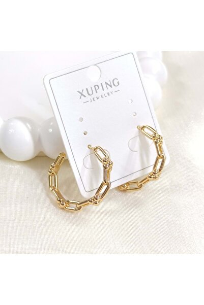 Güler Yüzlü Silver XUPING 20 ملم أقراط حلقية على شكل حلقة علوية وردية