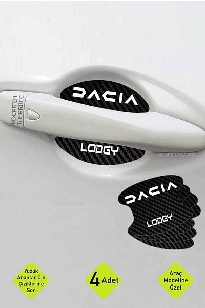Kocamın Tasarımı 4 Pieces Carbon Design Scratch Protection and Aesthetic Foil Set for Dacia Lodgy