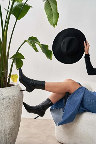 KOCAMANLAR Feles Kadeh Topuk Kadın Çorap Bot SİYAH-CİLT