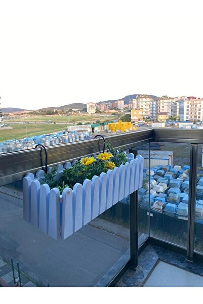 kartepe bahçe İstanbul Balkon Çit Saksı Askılı 9 Litre _Askı Aparatı dahildir.
