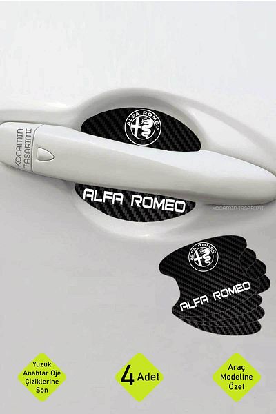 Kocamın Tasarımı مجموعة رقائق حماية من الخدوش بنمط الكربون داخل الباب المكتوب من Alfa Romeo