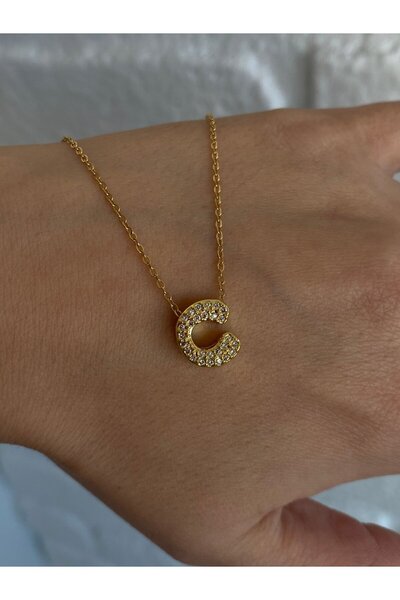 h&b design jewel Çelik C Harfli Kolye