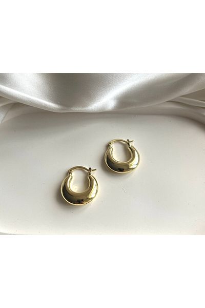LUZ Round Curved Steel Earrings