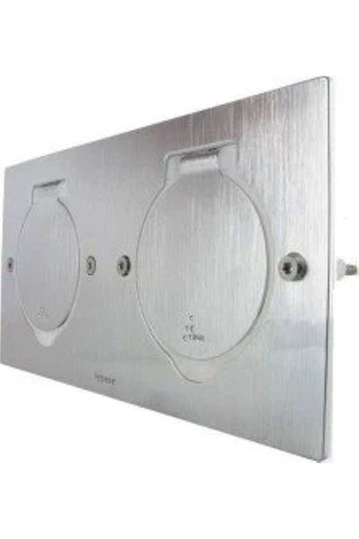 Legrand Burasıwholesaler Stainless Steel Ip44 Ik08 Shielded Equipable Bilateral Rectangular Slab Socket 089702