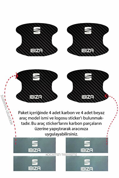 Kocamın Tasarımı Seat Ibiza - Carbon Pattern Anti-Scratch Interior Design and Foil Protection Set