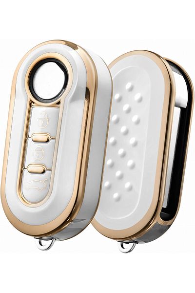 Kasey Doblo Ducato Nano Silicone Boxer Jumper - Compatible Key Control and Case, Auto Keychain White Gold