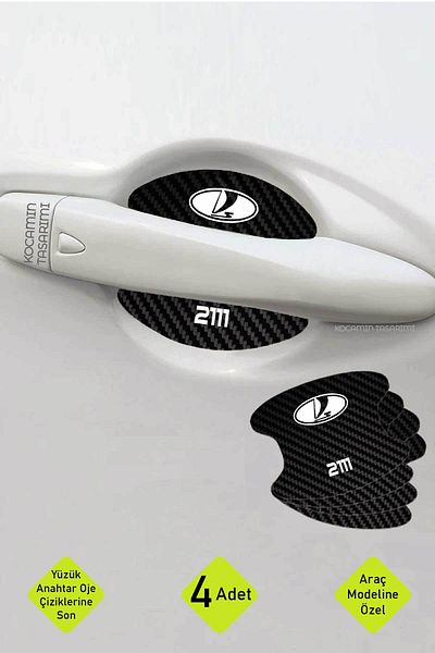 Kocamın Tasarımı Lada 2111 Model - Carbon Patterned 4 Piece Foil Set, Preventive Door Inside Set