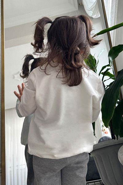 Breeze Girl's Sweatshirt Cute Glittery Bunny Printed 1.5-5 Years, Ecru