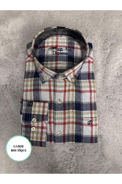 BERNEO قميص شتوي سميك بأكمام وأزرار للجيب للرجال