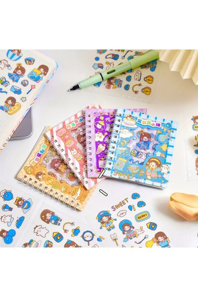 The Cloudish Shop 10 pages - 150 stickers spiral bound girl sticker book - purple
