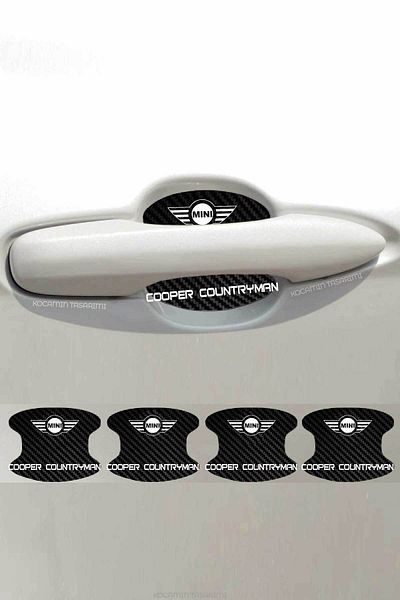 Kocamın Tasarımı مجموعة من 4 قطع من رقائق الكربون المضادة للخدش داخل الباب مخصصة لنموذج MINI Cooper Countryman