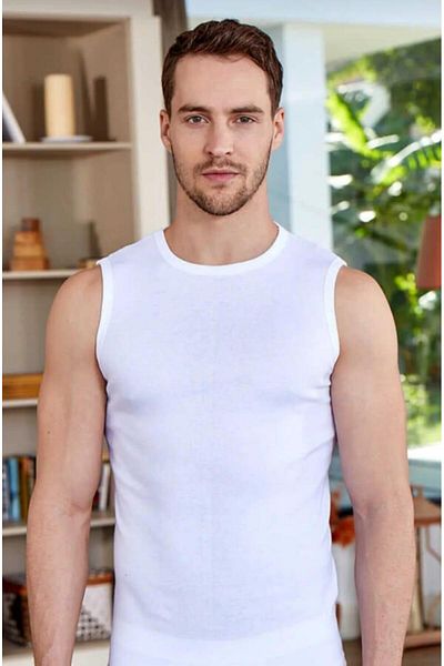 Berrak 1012 Men's Rib Sleeveless Undershirt 3 Pieces