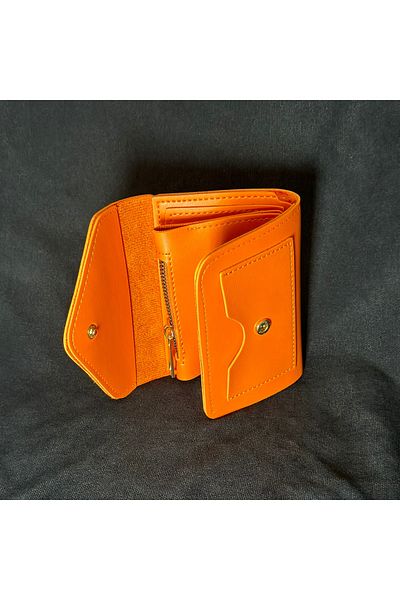 Şener collection Orange Women's Coin and Card Compartment Wallet Top Quality Women's Wallet