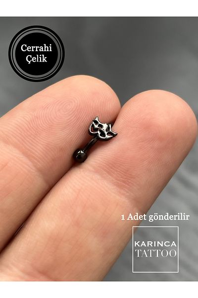 Karınca Piercing Theater Mask Tragus Helix Flat Conch Ear Ring Piercing